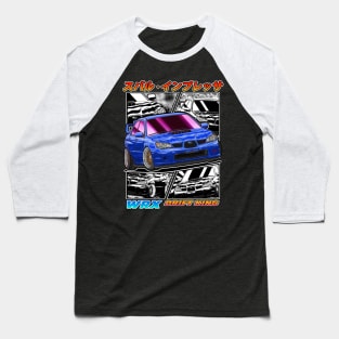 Blue Subie Impreza WRX STi Hawk Eye Drifting Baseball T-Shirt